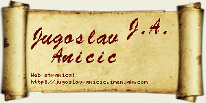 Jugoslav Aničić vizit kartica